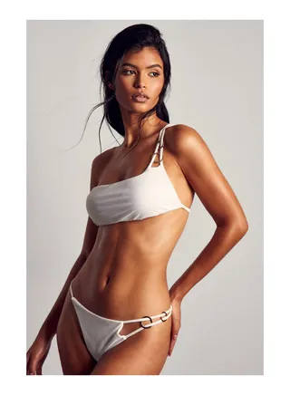 One Shoulder Ring Detail Bikini Set 