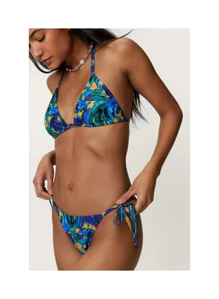 Recycled Tropical Floral Triangle Bikini Set 