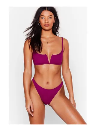 The Golden Rule Cut-Out High-Leg Bikini Set 