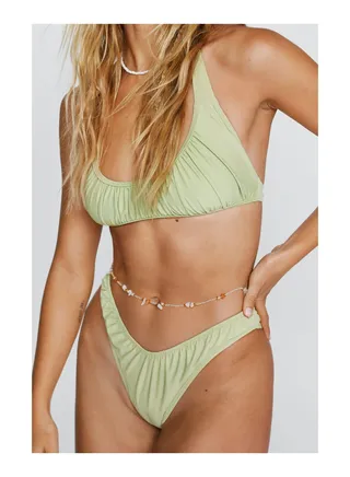 Recycled Ruched Halter Bikini Set 