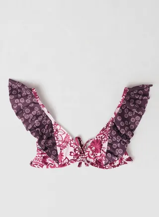 Ruffle Detail Bikini Top Multi Color 