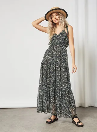 Floral Print Maxi Dress Multicolour 