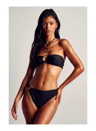 Ring Detail Bandeau Bikini Set 