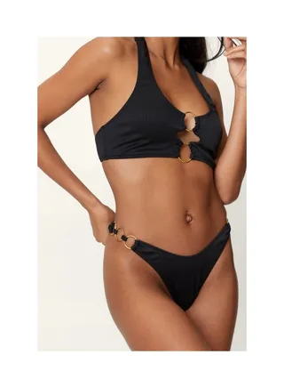 Recycled Ring Detail Halter Neck Bikini Set 