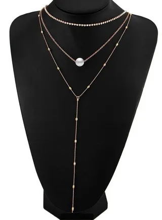 Pearl Waterdrop Pendant Y-Necklace 