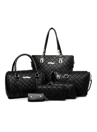 6-Piece Shoulder Bag Set Black 