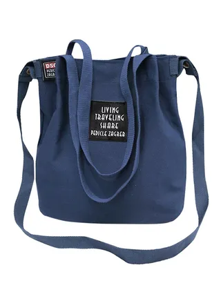 Stitched Detailed Shoulder Bag Blue 
