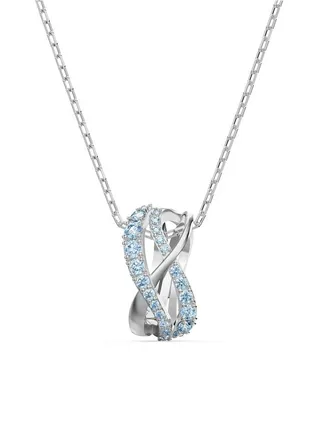 Swarovski Twist Rows Blue Pendant for Women with Rhodium Plated 5582806 