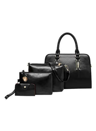 4-Piece Composite Bag Set Black 
