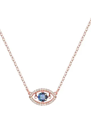 Swarovski Luckily Evil Eye Necklace for Women Rose Gold Plated 5448611 