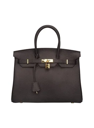 Padlock Handbag With Gold Hardware Black 