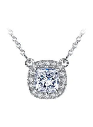 925 Sterling Silver Cubic Zirconia Embellished Pendant Necklace 