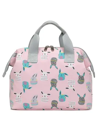 Light Pink Multifunctional Mommy Bag Baby Diaper Bag Handy Shoulder Bag Shoulder Strap 