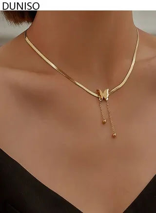 Elegant Gold Color Round Pendant Necklace Clavicle Chain for Women Jewelry Wedding Gift 