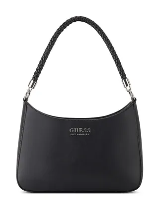 GUESSS Curtin Top-Zip Shoulder Bag Black 