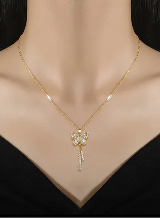Trendy Stainless Steel Gold Plated Necklace For Women 