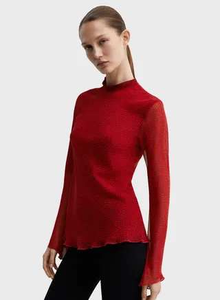 High Neck Knitted Top 