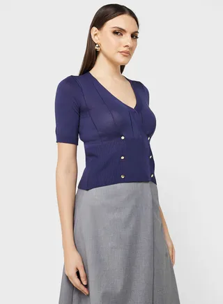 Surplice Neck Fitted Top