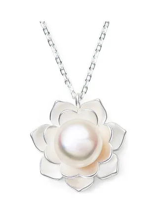 Rhodium Plated Ziron Studded Pendant Necklace 