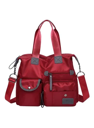 Canvas Shoulder Bag Red 