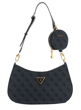 Guess Womens Noelle Shoulder Bag With Coin Purse Grey/Black 