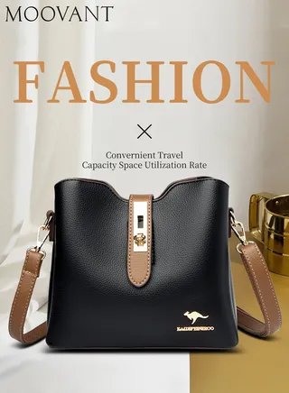 Premium Leather Women Shoulder Bag Women's Handbag Elegant Patent Leather Bag Waterproof Tote Bag Women Large Capacity Bucket Bag with 2 Shoulder Straps Black 