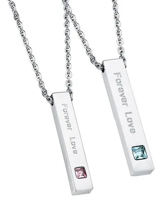 Love Double Rings Stainless Steel Pendant 
