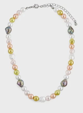 Multi Color Pearl Choker Necklace