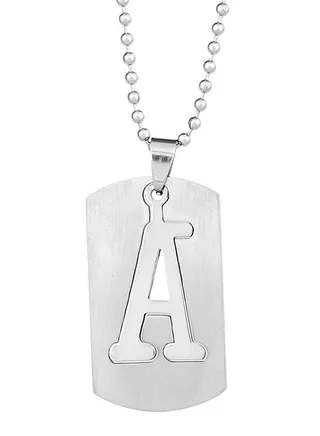 51 Letters Alphabet Dog Tag Pendant Stainless Steel Necklace 
