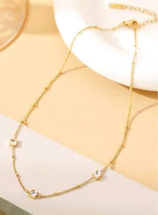 Trendy Stainless Steel Gold Plated Necklace For Women 