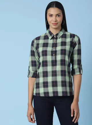 Checkered Button Down Shirt Multicolour 