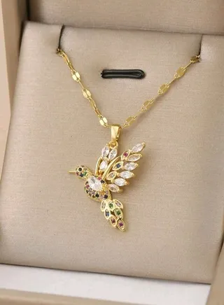 Trendy Stainless Steel Gold Plated Necklace For Women 