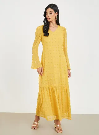 Swiss Dobby A-Line Maxi Dress 