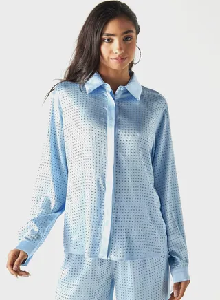 Embellished Button Down Shirt 