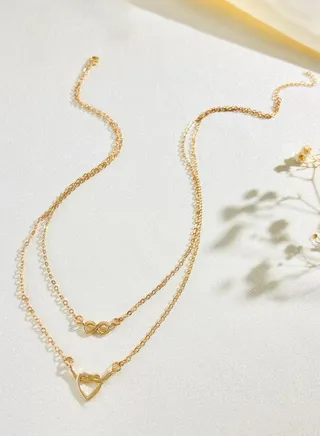 Heart Drop Layered Necklace