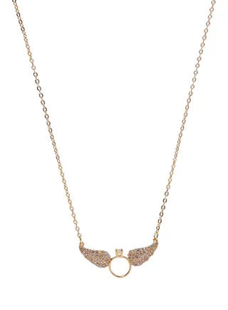 Cubic Zirconia Crystal Wing Necklace 