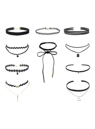 10-Piece Trendy Lace Choker Set 