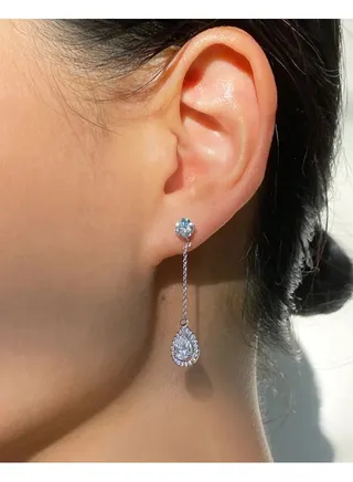 Pear Borderset Drop Earrings 