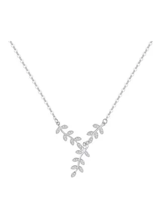 S925 Sterling Silver Crystal Studded Pendant Necklace 