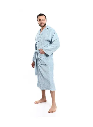 MEHALLA Bath Robe - Basic Hood - Light Blue 