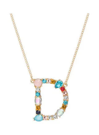 D Letter Pendant Necklace 