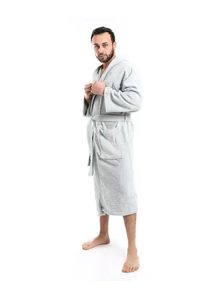MEHALLA Bath Robe - Basic Hood -  Light Gray 