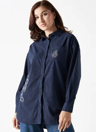 Smurfs Prints Button Down Shirt 