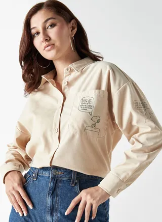 Peanut Print Button Down Shirt 