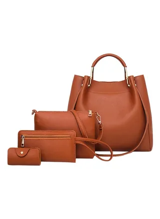 4-Piece Composite Bag Set Brown 