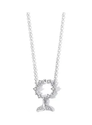 S925 Sterling Silver Crystal Studded Pendant Necklace 