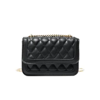 Crossbody Sling Simple Chain Bag black 