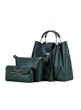 3-Piece Fashion Bag Set Green 