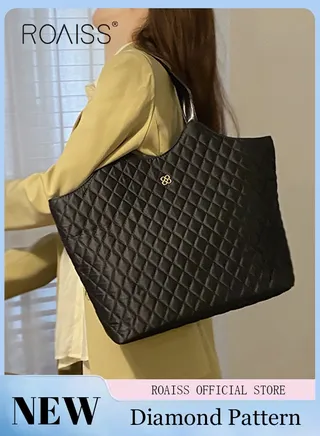 Female Large Capacity Tote Bag Shoulder Bag Commuter Bag Tote Bag Simple Vintage 