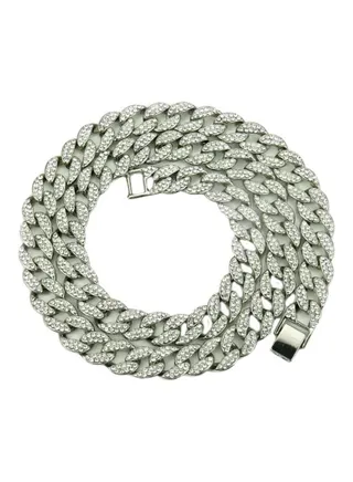 Cuban Diamond Studded Geometric Necklace 